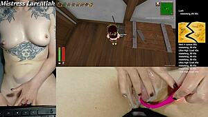 Twitch egirl plays with tropical monster girls, cum dripping from her pussy 😈