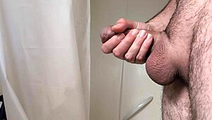 Intense masturbation session before diving into hot bath