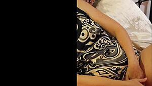 French amateur slut in black satin panties deepthroat ass to mouth