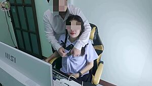 hey, watch this thai student girl get grabbed and fucked in front of the computer, her loud moans echoing clearly in 4k