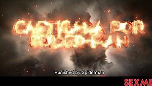 Carla Morelli Gets Punished by Spiderman in Garage Quickie