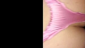 French amateur slut in black satin panties deepthroat ass to mouth