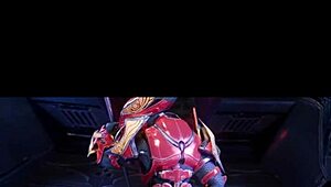 Female Sangheili Fucks Man with Monster Cock and Creampie