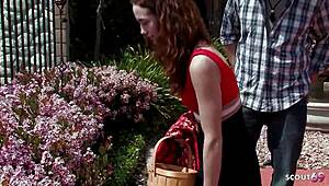 Redhead teen seduces old man for fuck 😈