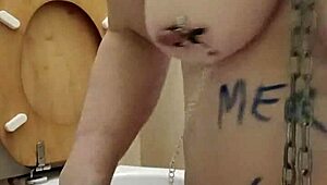 french milf slave humiliates herself in public