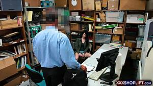 Petite Brunette Teen Shoplifter Caught And Offers Blowjob And Rough Fuck!