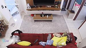 i tryed on clothes for the delivery boy and sucked him till he came on me