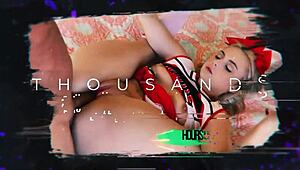 Redhead relaxes with hot oil massage before intimate session.