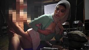 Petite Teen Sneaks In First Anal Under Desk With Army Uniform