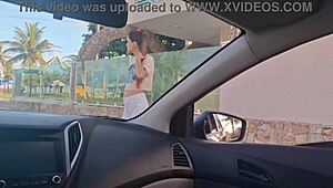 i risked masturbating inside the car in public for the hot girl