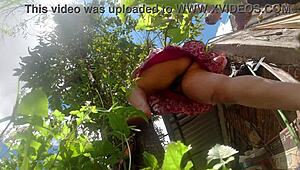 Big Ass Country Wife Teaches Lazy Brother-In-Law How To Prune Fruit Tree! He Records Her Skirt Panties Hidden!