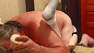 stretched ass and pussy with big dildo after too much drinking