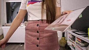 Girl plays with balloons in pantyhose