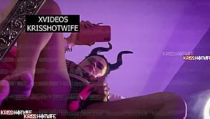 halloween kriss hotwife naughty fun cumming on my huge toy