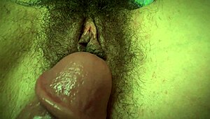 Look at This Hairy Horny Pussy Close-Up Being Teased by Big Dick!
