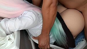 amazing anal fuck in pov cute stepdaughter gets ass fucked huge cock inserted inch by inch