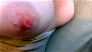 Busty blonde with tan lines gets cum on tits