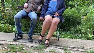 satisfying son-in-law's dirty needs with flashing wet pussy