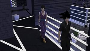 bulma gets turned into a whore by her son and friends, blindfolded and fucked while recorded 😈