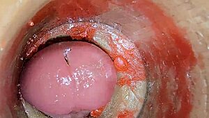 Camera captures deep pussy ejaculation asmr