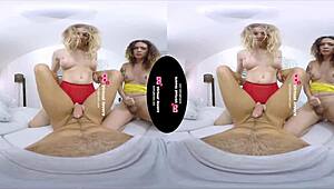 TSVirtuallovers - Guy Pays 2 Shemales to Fuck Him