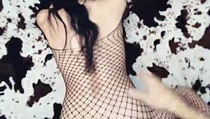 I'm bending over in stockings for passionate anal sex at home.