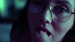 This lewd girl sucks her man's cock