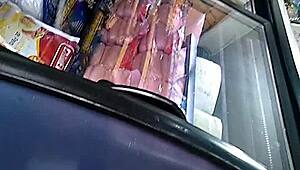 Mexican culona woman shopping in the store with her big ass