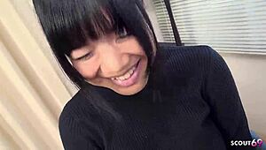 Petite Japanese Teen 18+ Big Natural Tits First Time Blowbang