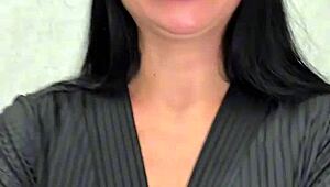 after a week without sex, this milf rides hard and swallows cum.