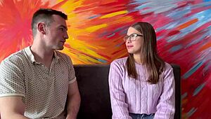 Latina college student with glasses fucks professor to pass her first year english class