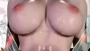 3d ai hq brunette asian big tits firm tits hard erect nipples cowgirl riding pov sex with sound added