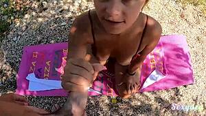 Outdoor pov fucking with sexy fat ass shaking and wet pussy riding.