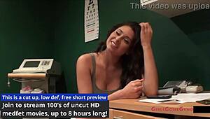 jasmine mendez, tanned latina brunette, endures humiliating backstage physical, spreading gaping pussy and ass for fetish exam