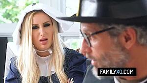 Hot Stepfamily Foursome for Thanksgiving - Chanel Camryn Tiffani Madison