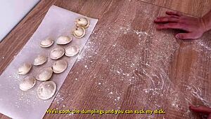 My stepsister was hungry and I made her dumplings and fucked her