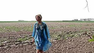 Deniska Intensely Plays Perverted Games With Masked Men Outdoors