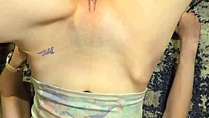 The wife is getting machine fucked and squirts all over herself