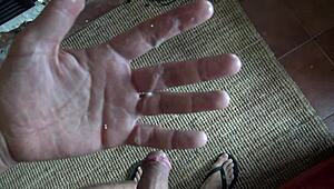 perverted stepmother pissing in front of her stepson with dirty talk and close-ups