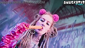 Watch this tattoo slut perform solo double penetration with toys