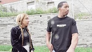 horny girl roams street begging for cocks part 2!