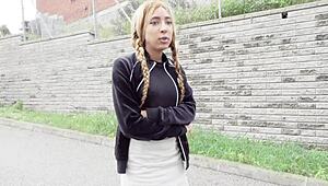 horny girl roams street begging for cocks part 2!