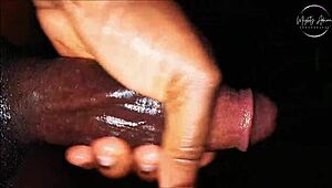 I cum so hard with my big black cock moaning loudly