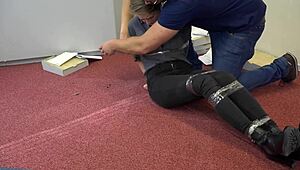 Teen Violet Haze Bound In Bondage As Real Estate Agent!