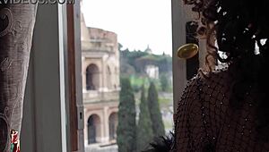 In the COLOSSEUM, Lady Ana ENDURES a ROUGH double ANAL FISTING session with gaping and squirting.