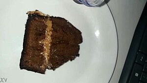 This cake is topped with delicious cum