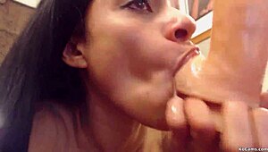 teen skinny ebony girl uses toys on webcam for entertainment