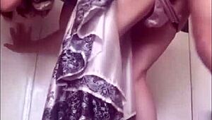 amoul solo 829 - fucking a white woman standing from behind sexually dressed satin panties down high heels