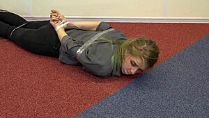 Teen Violet Haze Bound In Bondage As Real Estate Agent!