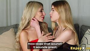 Sexy European Gals Tory Sweet And Freya Mayer Liking Dual Dildo Playtime - Torrid Xxx